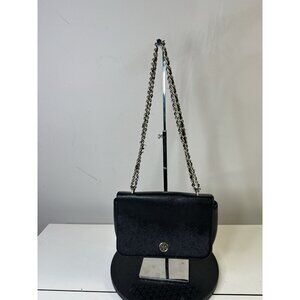 Tory Burch Shoulder Bag Chain Strap Saffiano Black